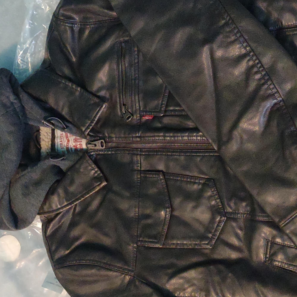 Men's Levi's Faux Leather Hooded Jacket